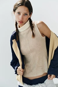 HIGH-NECK MIXED T-SHIRT