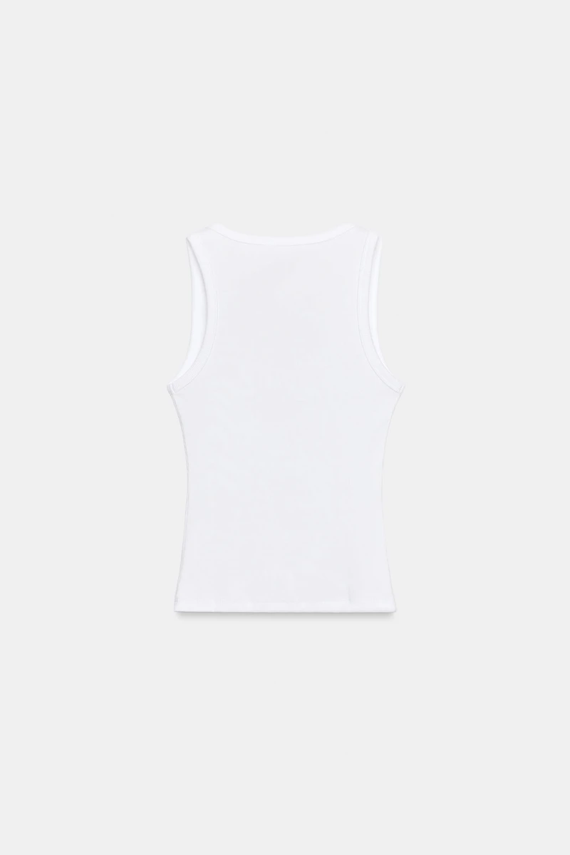 RIBBED TEXT TOP