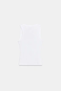 RIBBED TEXT TOP