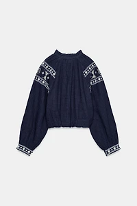 EMBROIDERED BALLOON SHIRT
