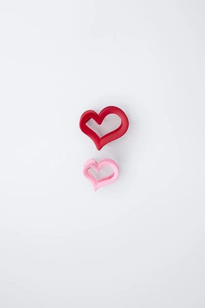 PACK OF TWO HEART-SHAPED HAIR CLIPS