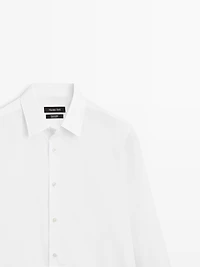 Slim fit 100% cotton poplin shirt