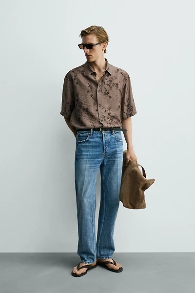 FLOWY ABSTRACT PRINT SHIRT