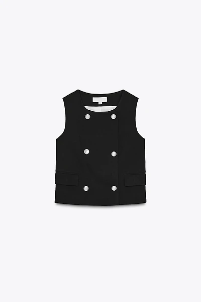 GOLD BUTTON DOUBLE BREASTED VEST