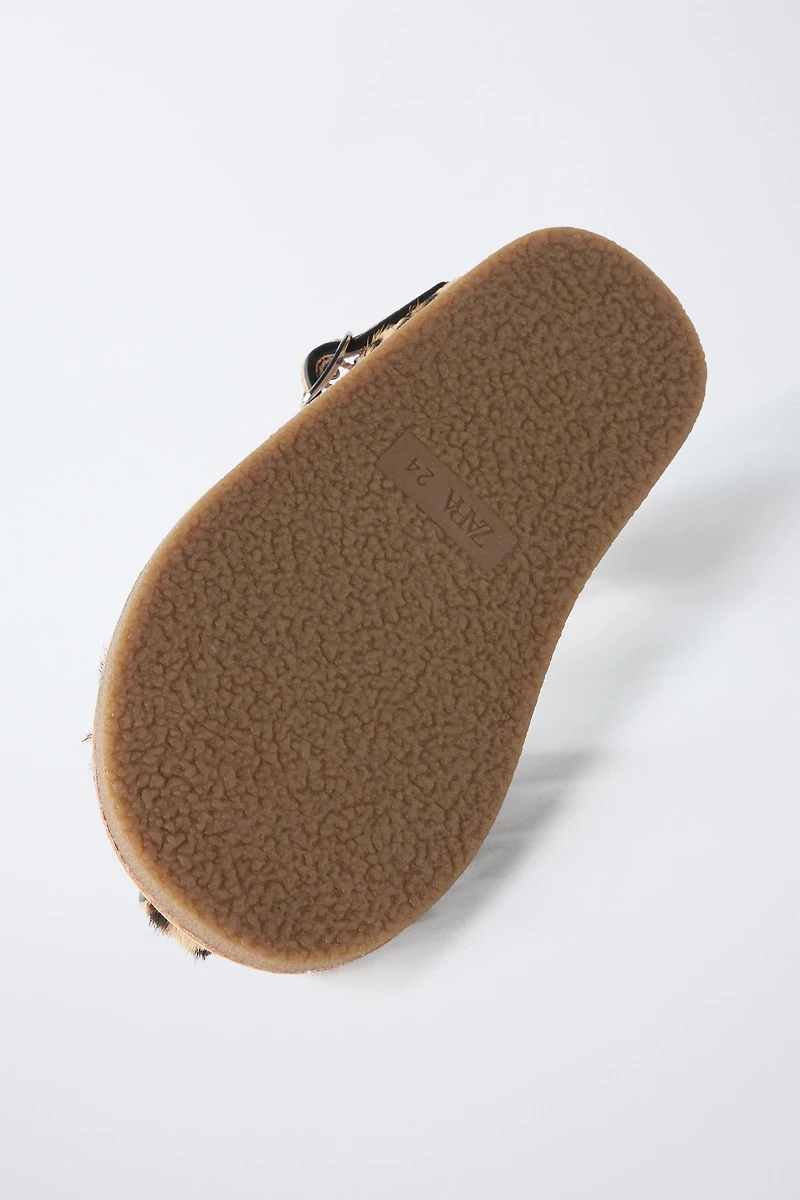 ANIMAL PRINT LEATHER FISHERMAN SANDALS