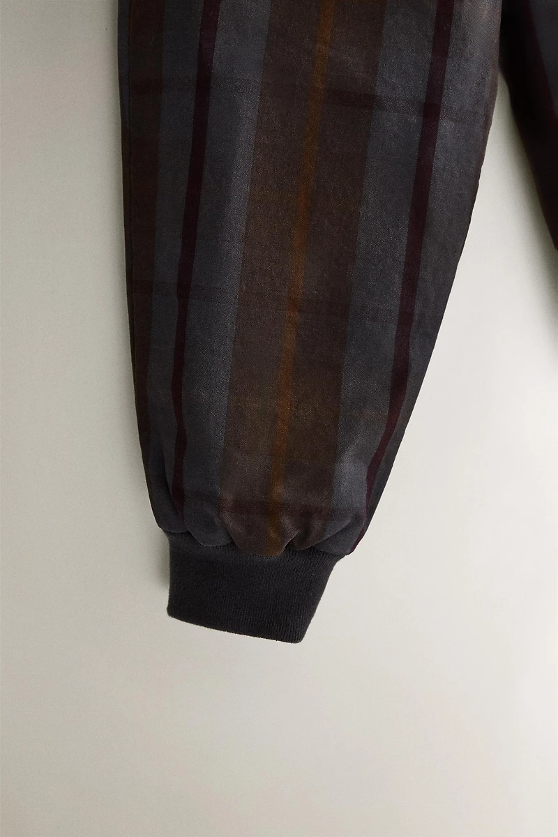 CHILDREN'S TARTAN CHECK DUNGAREES