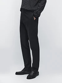 Cotton blend slim fit trousers