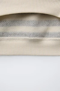 STRIPED SWEATSHIRT WITH FACE PATCH