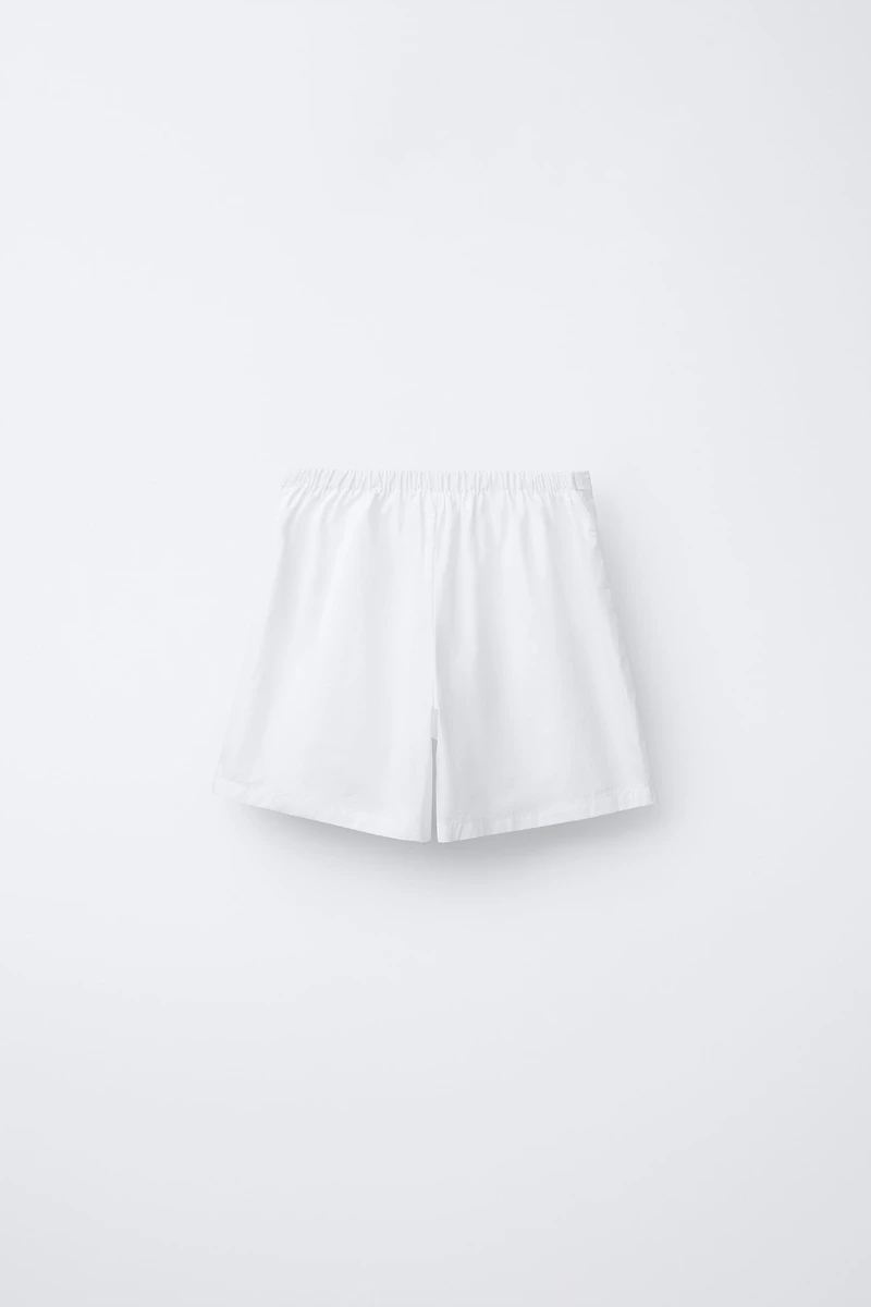 EMBROIDERED FLORAL POPLIN SHORTS