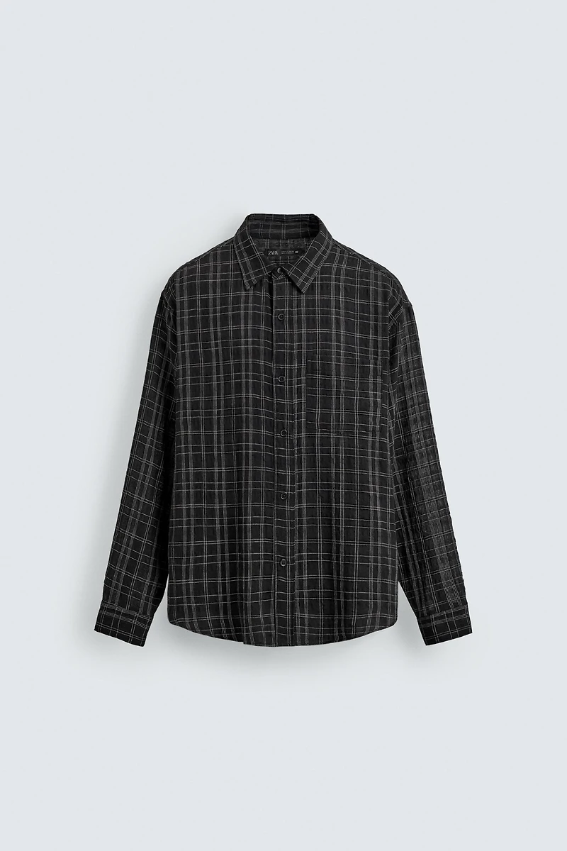 TEXTURED PLAID SHIRT