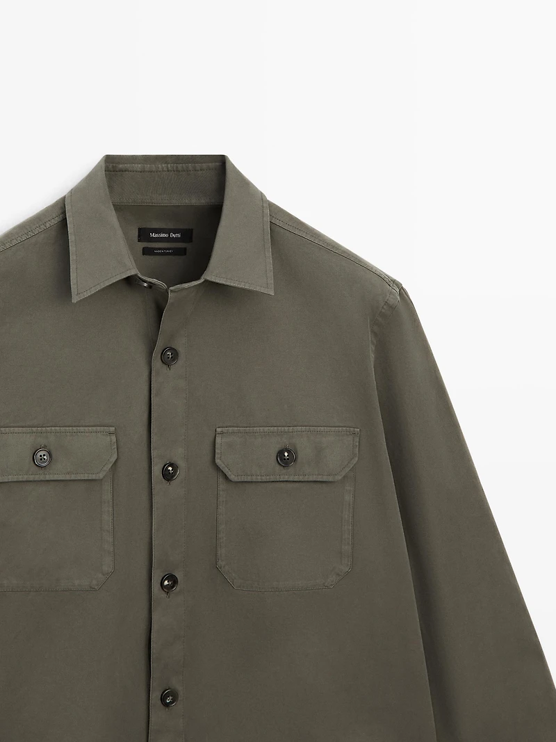 Cotton overshirt with pockets