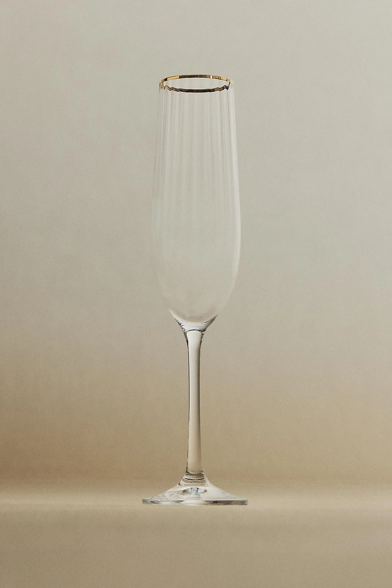 CHRISTMAS FLUTE GLASS WITH LINES