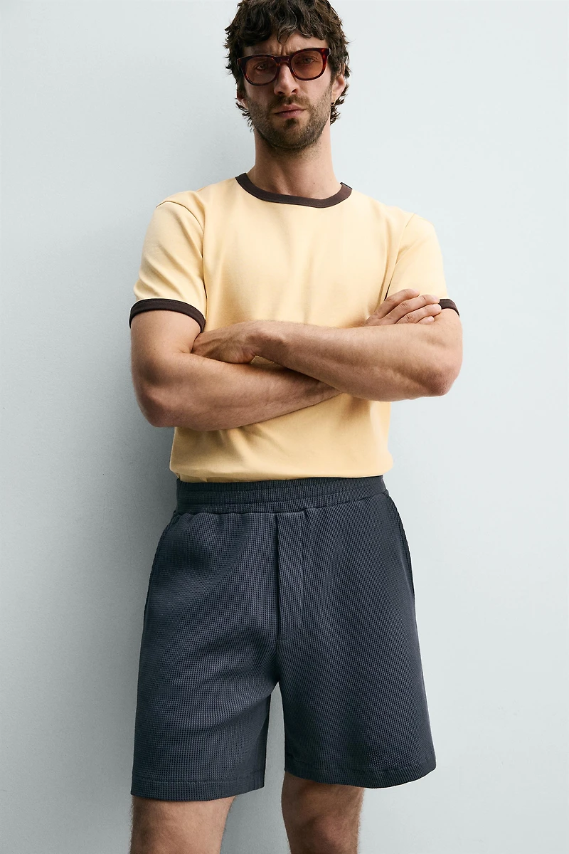 WAFFLE TEXTURE JOGGER SHORTS