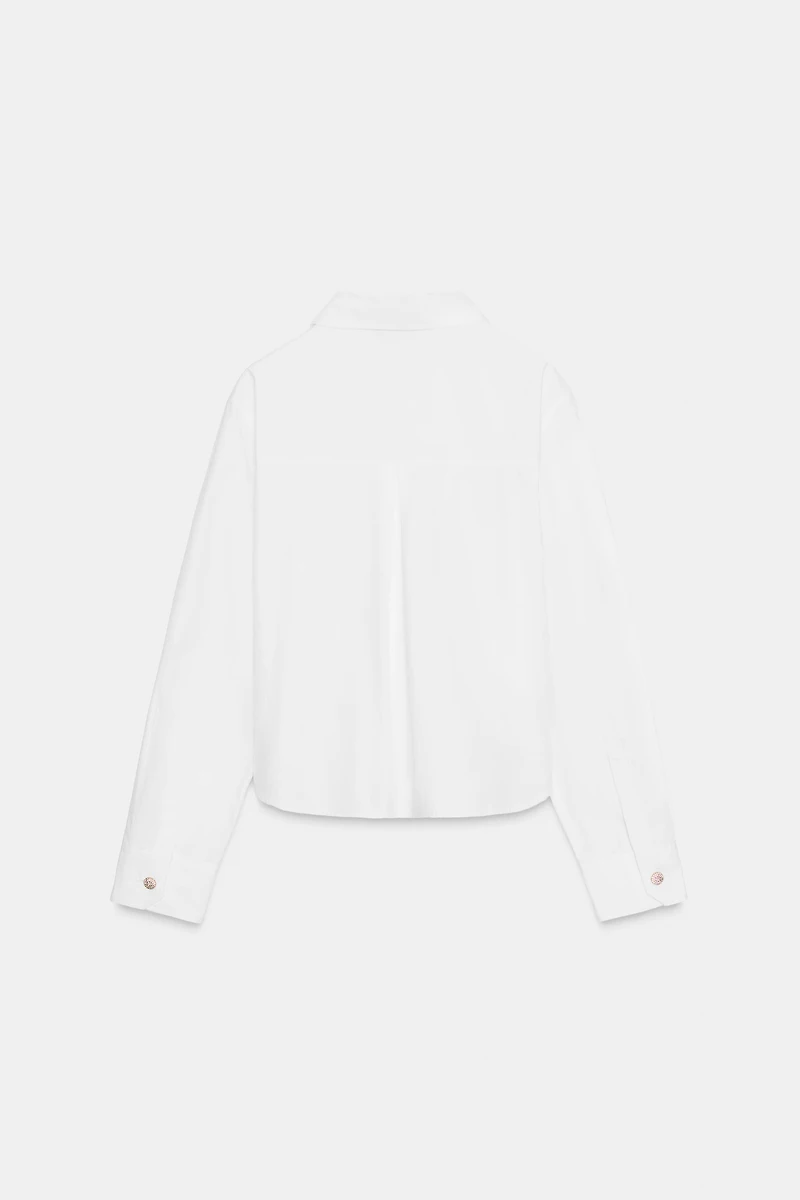 JEWEL BUTTON POPLIN SHIRT