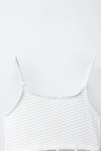 6-14 YEARS/ CROCHET CUT OUT SHELL SWIMSUIT