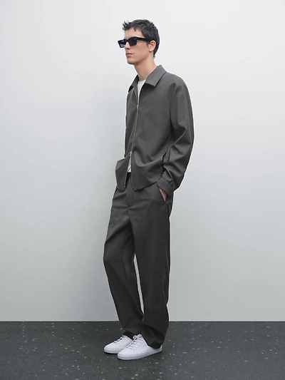 Total look wool blend jacket