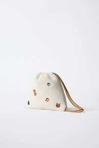 EMBROIDERED FLEECE BAG