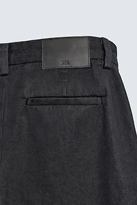 PLEATED DENIM CHINO PANTS
