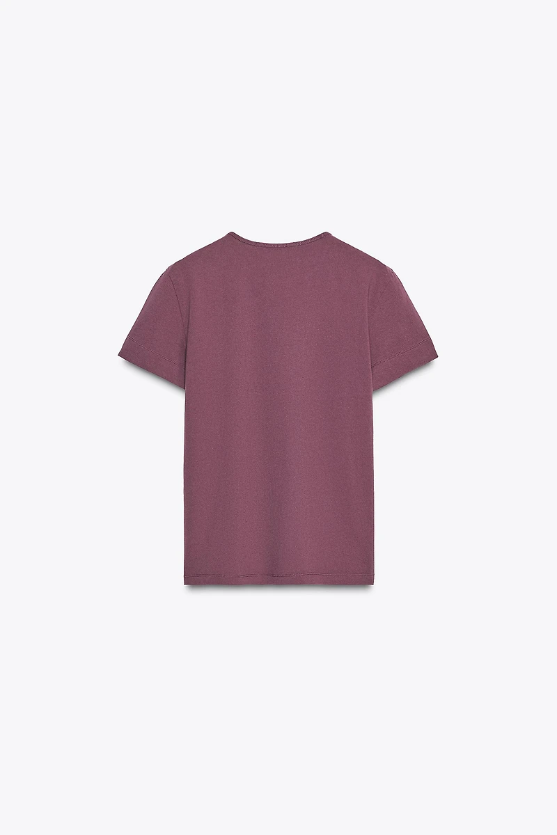 SHORT SLEEVE TEXTURED COTTON T-SHIRT
