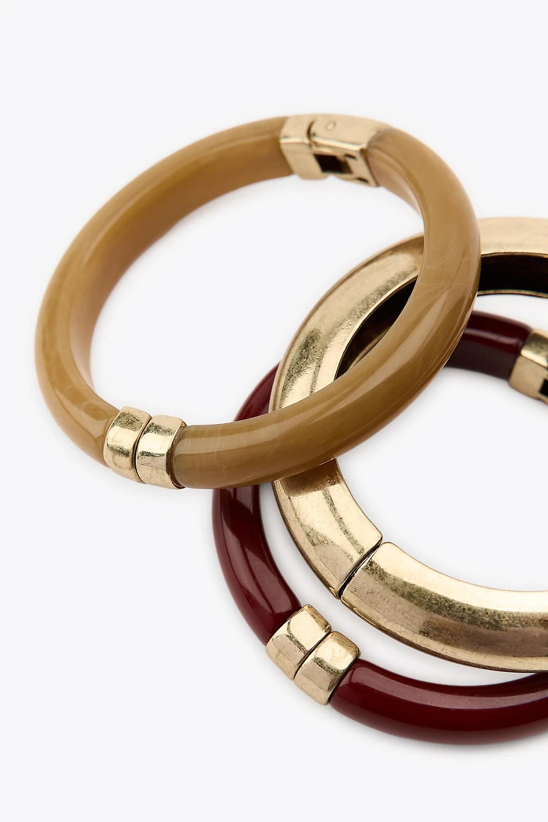 LOT DE 3 BRACELETS EN RÉSINE