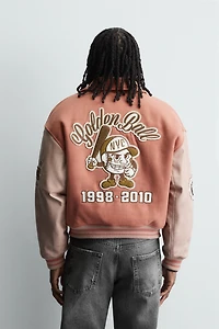 PATCHED QUILTED BOMBER JACKET