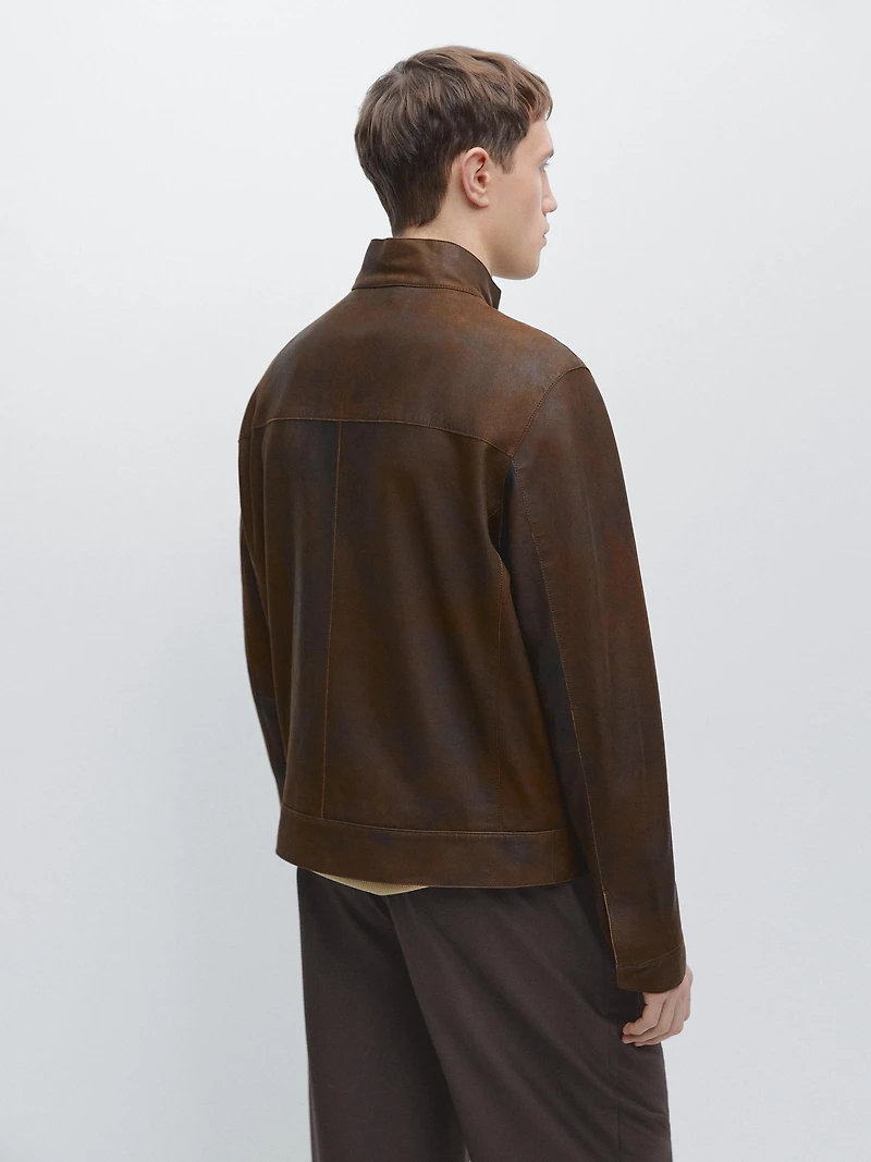 Veste en cuir de daim nappa