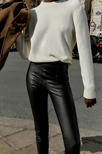 FAUX LEATHER HIGH-WAISTED LEGGINGS