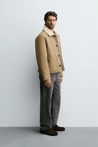 DOUBLE FACED FAUX LEATHER JACKET