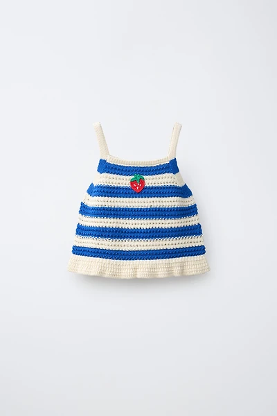 TOP EN MAILLE À RAYURES FRAISE CASA LAWA X ZARA KIDS