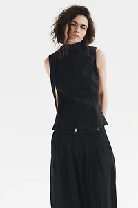 TRF DENIM HALTER TIE TOP