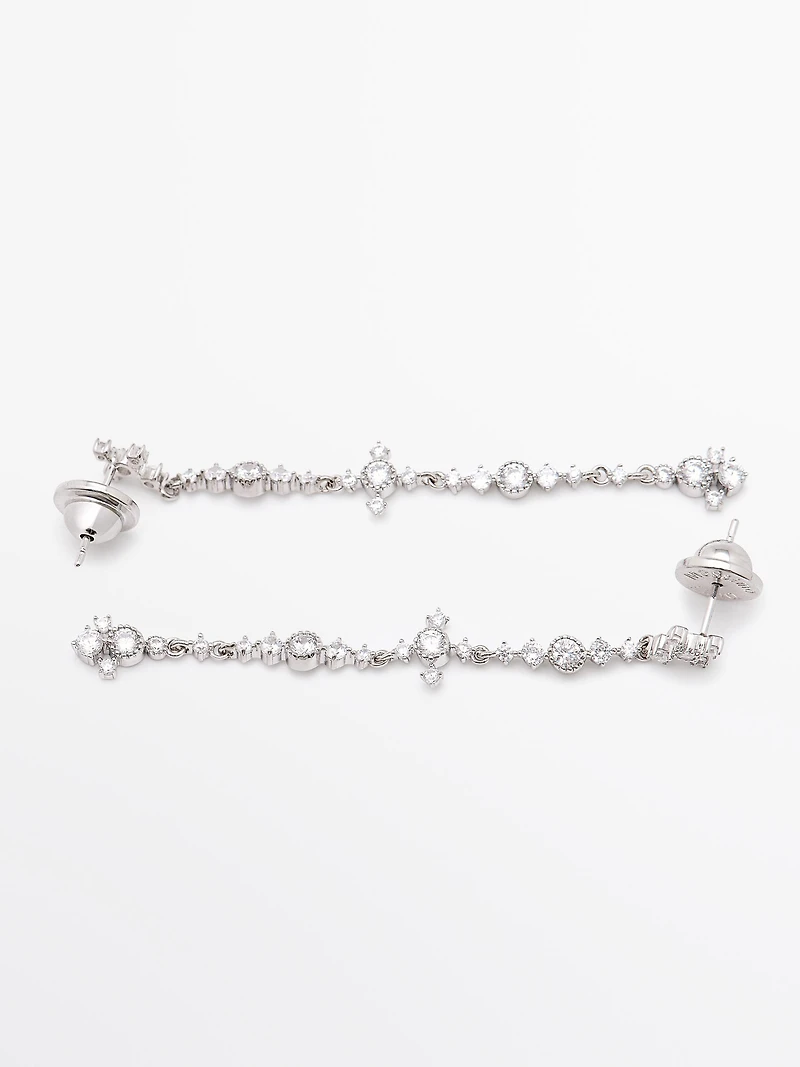 Rhinestone dangle earrings