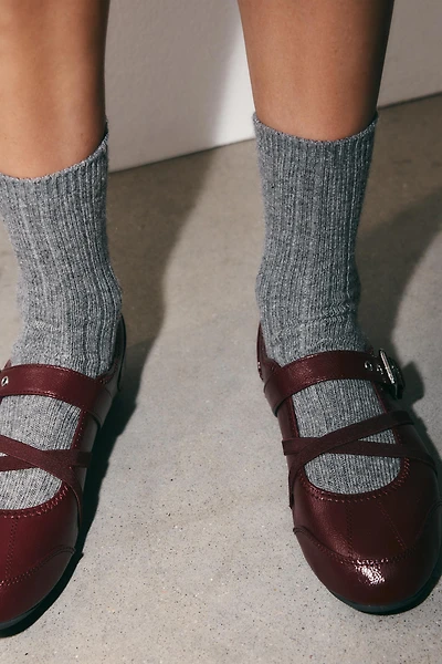 PATENT EFFECT BALLET FLATS WITH BUCKLES