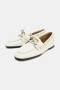 LEATHER LOAFERS WITH EYELETS