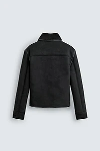 DOUBLE FACED FAUX SUEDE JACKET