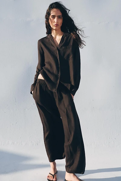 ZW COLLECTION LINEN BARREL PANTS