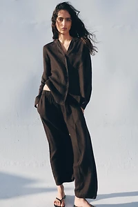 ZW COLLECTION LINEN BARREL PANTS