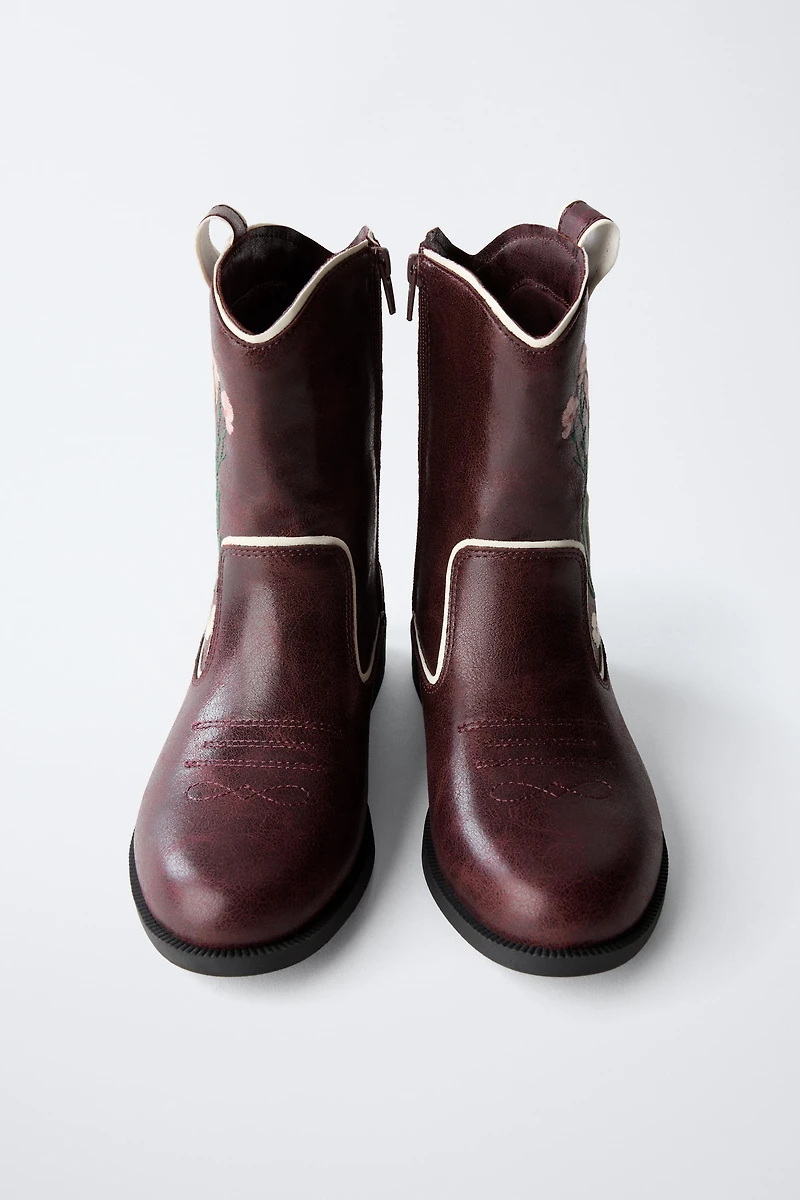 EMBROIDERED ANKLE BOOTS