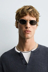 WASHED BUTTON NECK SWEATER