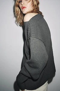 PULL EN MAILLE COL BATEAU