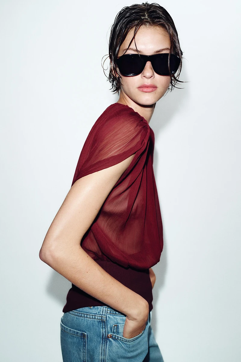 COMBINATION GEORGETTE TOP