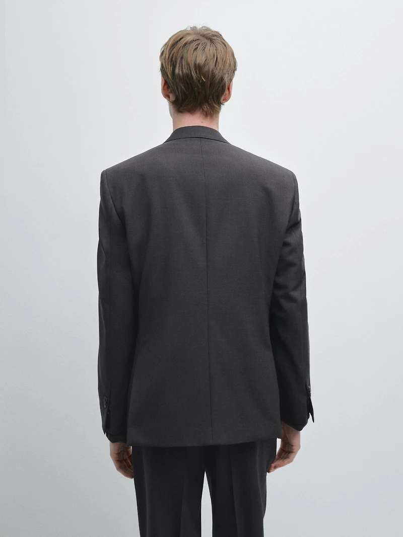 100% cool wool suit blazer