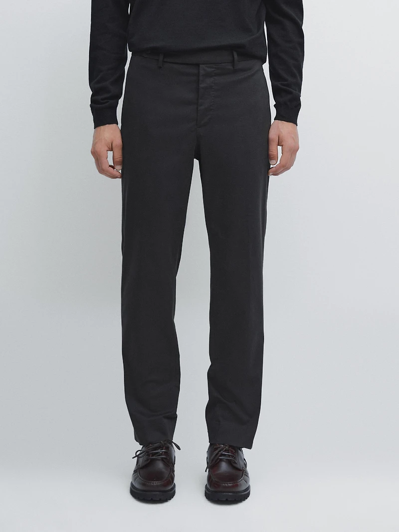 Cotton blend twill trousers