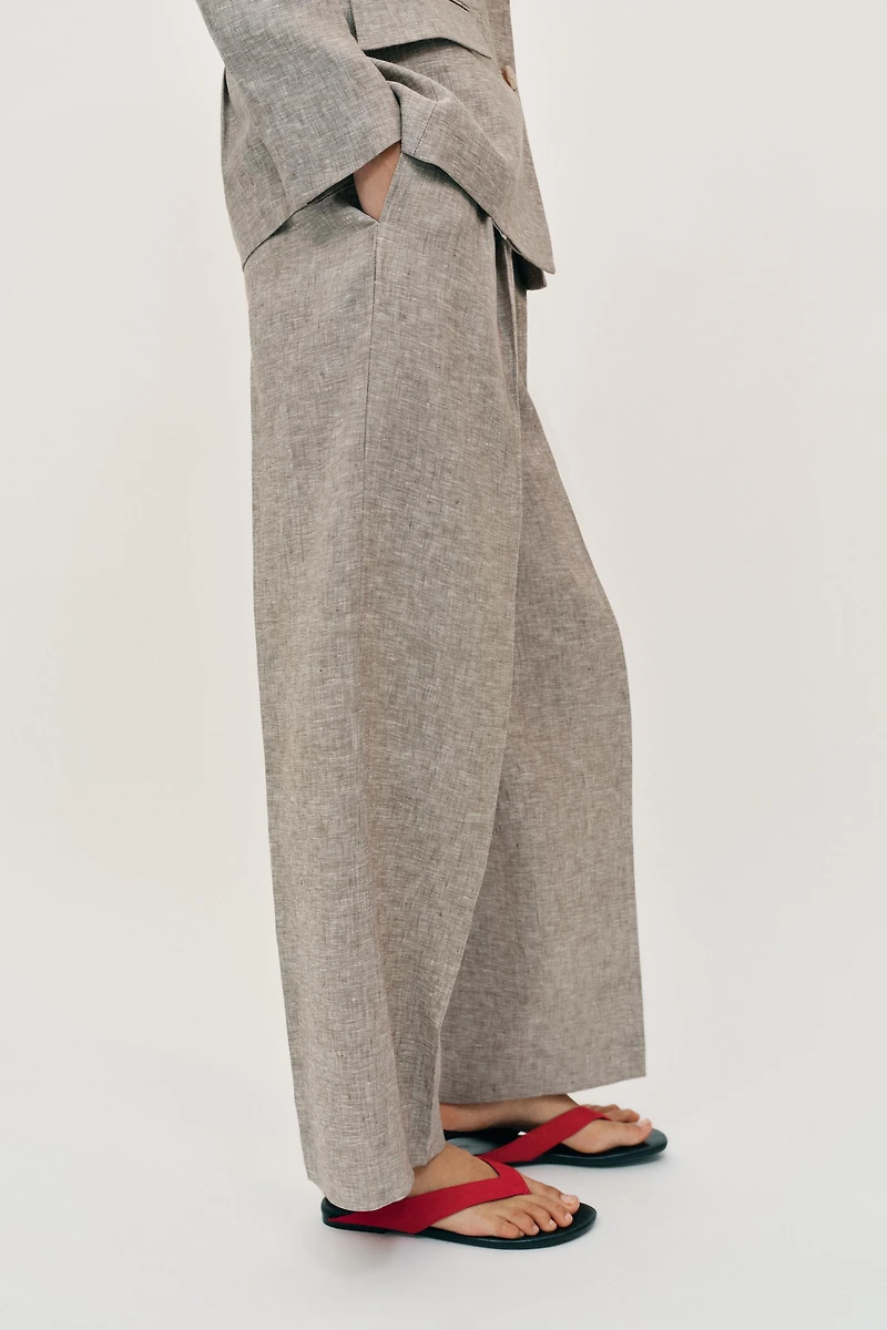 PANTALON DROIT 100 % LIN
