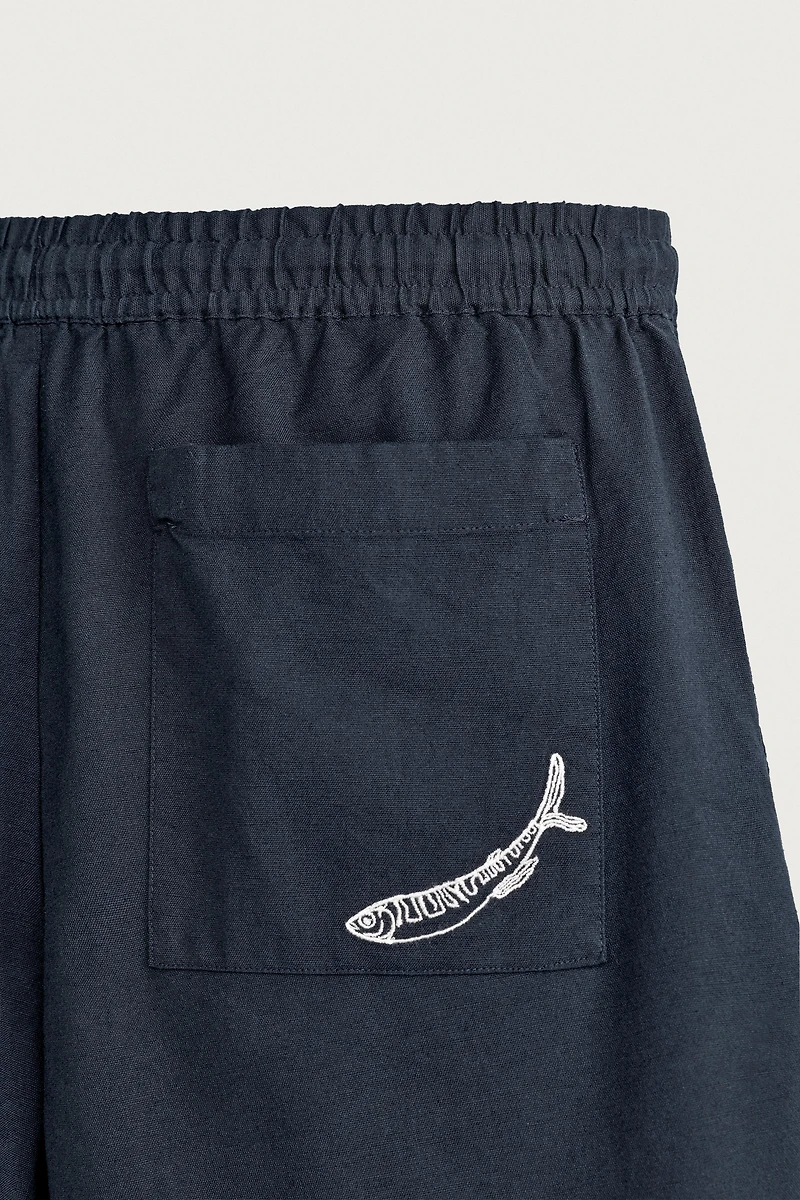 SHORT COURT BRODERIE POISSON