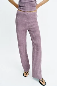 TEXTURED STRETCH PANTS
