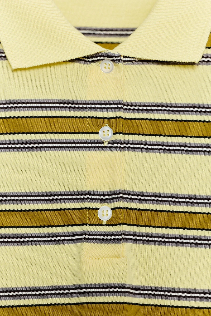 STRIPED LONG SLEEVE POLO