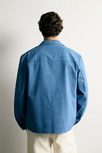 WASHED REGULAR FIT POCKET OVERSHIRT