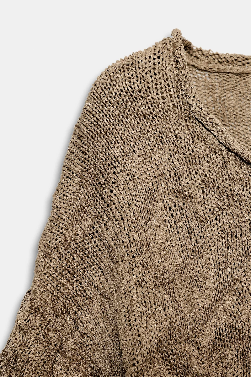 CRINKLE EFFECT KNIT JUMPER