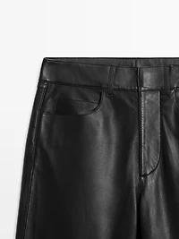 Nappa leather five-pocket trousers