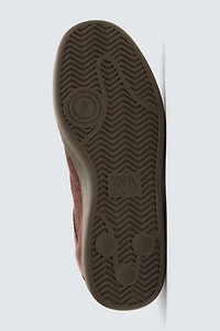 CONTRAST SOLE LEATHER SNEAKERS